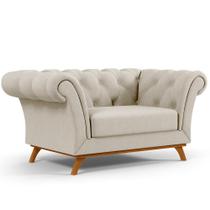 Sofá 2 Lugares Para Sala de Estar Império 150 cm D02 Linho Bege C-107 - Lyam Decor