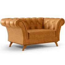 Sofá 2 Lugares Para Sala de Estar Império 150 cm D02 material sintético Whisky B-90 - Lyam Decor