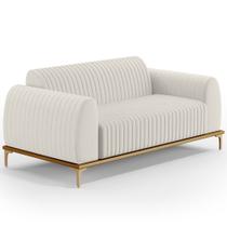 Sofá 2 Lugares Para Sala de Estar Molino 150 cm D02 Pés D'Ouro Linho Cru C-443 - Lyam Decor Sofá 2 Lugares Para Sala de Estar Molino 150 cm D02 Pés D'Ouro Linho Cru C-443 - Lyam Decor
