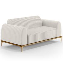 Sofá 2 Lugares Para Sala de Estar Molino 150 cm D02 Pés D'Ouro Linho Cru C-443 - Lyam Decor Sofá 2 Lugares Para Sala de Estar Molino 150 cm D02 Pés D'Ouro Linho Cru C-443 - Lyam Decor