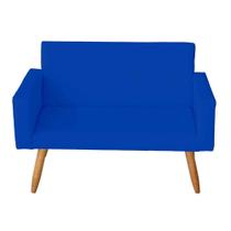Sofá 2 Lugares para Sala Lina material sintético Azul - Móveis Mafer