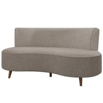 Sofá 2 Lugares para Sala Living 135cm Pés Palito Korah K04 Bouclê Bege Escuro - Mpozenato