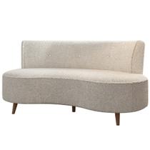 Sofá 2 Lugares para Sala Living 135cm Pés Palito Korah K04 Bouclê Bege - Mpozenato