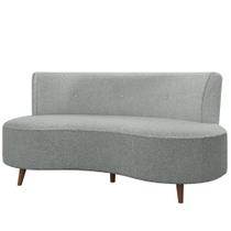 Sofá 2 Lugares para Sala Living 135cm Pés Palito Korah K04 Bouclê Cinza - Mpozenato