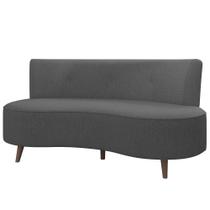 Sofá 2 Lugares para Sala Living 135cm Pés Palito Korah K04 Linho Cinza Escuro - Mpozenato