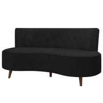 Sofá 2 Lugares para Sala Living 135cm Pés Palito Korah K04 Veludo Preto - Mpozenato Sofá 2 Lugares para Sala Living 135cm Pés Palito Korah K04 Veludo Preto - Mpozenato