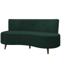 Sofá 2 Lugares para Sala Living 135cm Pés Palito Korah K04 Veludo Verde - Mpozenato Sofá 2 Lugares para Sala Living 135cm Pés Palito Korah K04 Veludo Verde - Mpozenato