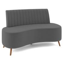 Sofá 2 Lugares para Sala Living 135cm Pés Palito Tamar K04 Veludo Cinza Escuro - Mpozenato