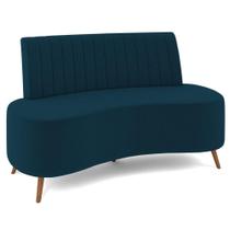 Sofá 2 Lugares Para Sala Living 160cm Pés Palito Tamar K04 Veludo Azul - Mpozenato