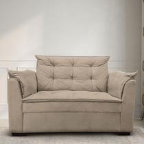 Sofá 2 Lugares Para Sala Moderno Confortável ágata Suede bege Sofá 2 Lugares Para Sala Moderno Confortável ágata Suede bege