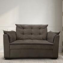 Sofá 2 lugares Para Sala Moderno Confortável Ágata Suede Cor:Azul Marinho