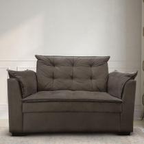 Sofá 2 Lugares Para Sala Moderno Confortável ágata Suede marrom