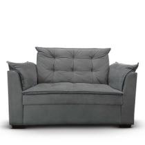 Sofá 2 Lugares Para Sala Moderno Confortável Elegance Suede cinza