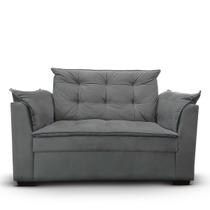 Sofá 2 lugares Para Sala Moderno Confortável Elegance Suede Cor:Azul Marinho