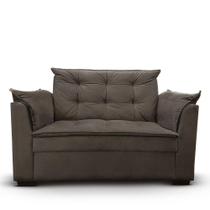 Sofá 2 Lugares Para Sala Moderno Confortável Elegance Suede marrom Sofá 2 Lugares Para Sala Moderno Confortável Elegance Suede marrom