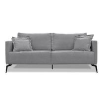 Sofá 2 Lugares Pé De Ferro Preto Rafaela 160 Cm Linho S04 - D'rossi Cor Cinza Sofá 2 Lugares Pé De Ferro Preto Rafaela 160 Cm Linho S04 - D'rossi Cor Cinza