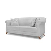 Sofá 2 Lugares Pé De Madeira Julieta 160 Cm Linho Grigio S04 - D'rossi Sofá 2 Lugares Pé De Madeira Julieta 160 Cm Linho Grigio S04 - D'rossi