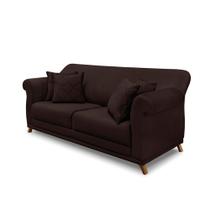 Sofá 2 Lugares Pé de Madeira Julieta 160 cm Suede Café S04 - D'Rossi