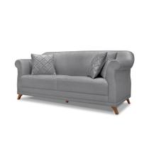 Sofá 2 Lugares Pé de Madeira Julieta 180 cm Linho S04 - D'Rossi