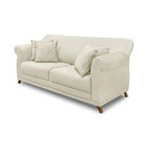 Sofá 2 Lugares Pé De Madeira Julieta 180 Cm Veludo S04 - D'rossi Cor Bege Sofá 2 Lugares Pé De Madeira Julieta 180 Cm Veludo S04 - D'rossi Cor Bege