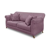 Sofá 2 Lugares Pé de Madeira Julieta 180 cm Veludo Uva S04 - D'Rossi