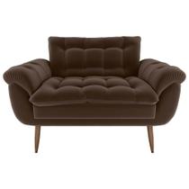 Sofá 2 Lugares Pequeno 1,25 Pés Em Madeira Maciça Xangai Veludo Cinza Matrix