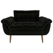 Sofá 2 Lugares Pequeno 1,25 Pés Em Madeira Maciça Xangai Veludo Cinza Matrix