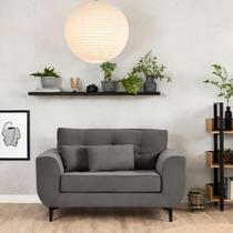 Sofá 2 Lugares Piacenza Suede Cinza 152 cm