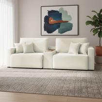 Sofá 2 Lugares Reclinável 152cm Modulado Console USB Benedict Boucle K01 - D Rossi