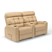 Sofá 2 Lugares Reclinável Elétrico em material sintético Importado Linha Cinema Sala de estar