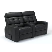 Sofá 2 Lugares Reclinável Elétrico Massageador em material sintético Importado Linha Cinema Sala de estar