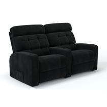 Sofá 2 Lugares Reclinável Elétrico Massageador em Tecido Bouclé Linha Cinema Sala de estar