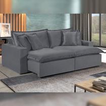 Sofá 2 Lugares Retrátil 220cm com Almofadas Lisboa