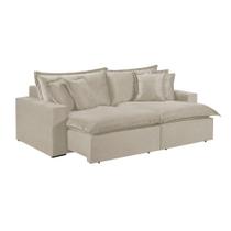 Sofá 2 Lugares Retrátil Com Encosto Fixo Linho M-145 Martins Creme Sofá 2 Lugares Retrátil Com Encosto Fixo Linho M-145 Martins Creme
