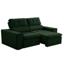 Sofá 2 Lugares Retrátil e Reclinável Atenas Veludo Verde