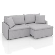 Sofá 2 Lugares Retrátil e Reclinável Stilo Linho Prata 174 cm Sofá 2 Lugares Retrátil e Reclinável Stilo Linho Prata 174 cm