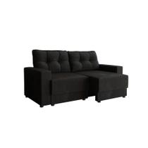 Sofá 2 Lugares Retrátil Lubeck Suede Preto 140 cm - Mobly