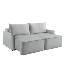 Sofá 2 Lugares Retrátil Moon com USB Linho Gelo