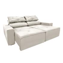 Sofá 2 Lugares Retrátil Reclinável 1,50m Bege Confortável e Elegante