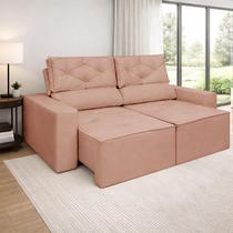 Sofá 2 Lugares Retrátil Reclinável 1,50m Capuccino Confortável e Elegante em Suede Espuma D28