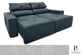 Sofá 2 Lugares Retrátil Reclinável 1,80m Cinza Confortável e Elegante