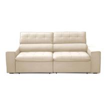 Sofa 2 Lugares Retratil Reclinavel Libano 2,30 M Veludo Bege