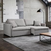Sofá 2 Lugares Retrátil Reclinável Para Sala de Estar 140cm Send K01 Linho Soft Cinza - Lyam Decor Sofá 2 Lugares Retrátil Reclinável Para Sala de Estar 140cm Send K01 Linho Soft Cinza - Lyam Decor