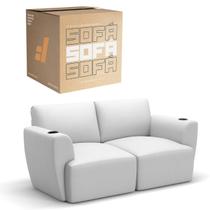 Sofá 2 Lugares Sala De Estar em Couro Bovino Modular Damie Na Caixa Sofá 2 Lugares Sala De Estar em Couro Bovino Modular Damie Na Caixa