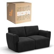 Sofá 2 Lugares Sala De Estar em Tecido Suede Modular Damie Na Caixa