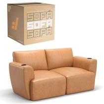 Sofá 2 Lugares Sala De Estar material sintético Importado Modular Damie Na Caixa