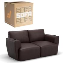 Sofá 2 Lugares Sala De Estar material sintético Importado Modular Damie Na Caixa