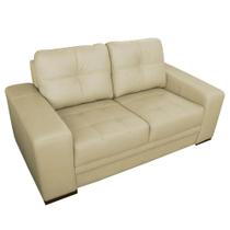 Sofá 2 Lugares Sala de Estar Milano 170cm Couro Bege G58 - Gran Belo Sofá 2 Lugares Sala de Estar Milano 170cm Couro Bege G58 - Gran Belo