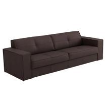 Sofá 2 Lugares Sala de Estar Pés Madeira Laus 158 cm Couro Tabaco G43 - Gran Belo