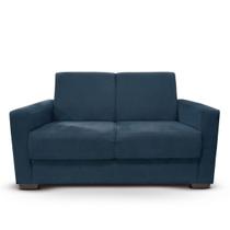 Sofá 2 Lugares Sala de Estar Recepção Suede Cecilia Azul Marinho Sofá 2 Lugares Sala de Estar Recepção Suede Cecilia Azul Marinho